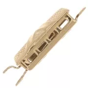 Fermoir rectangle travaillé à clipser 18x6 mm - Doré x1