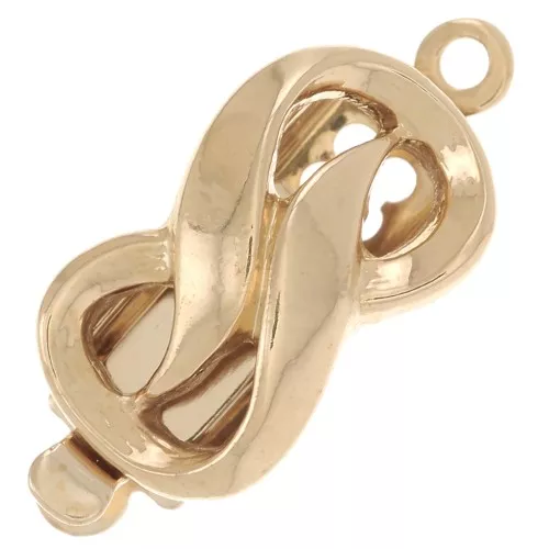 Fermoir rectangle à clipser 18x8 mm - motif infini - Doré x1