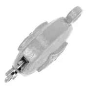 Fermoir rond à clipser strié et strassé 18x12 mm - motif losange - Plaqué Rhodium