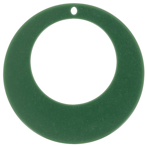 Pendentif rond évidé en acrylique 50 mm - Vert sapin x1