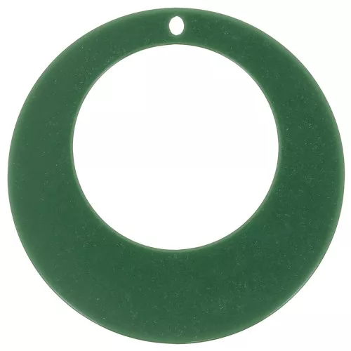 Pendentif rond évidé en acrylique 50 mm - Vert sapin x1