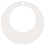 Pendentif rond évidé en acrylique 50 mm - Ecru x1|raw }}