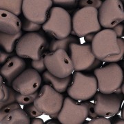 Perles en verre Ginko Duo 2 trous 7.5x7.5 mm - Dark Bronze Mat x10g