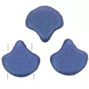 Perles en verre Ginko Duo 2 trous 7.5x7.5 mm - Metallic Suede Blue x10g