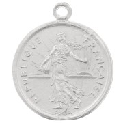 Breloque pièce de monnaie 16mm - 1 Franc - Argent 925 x1