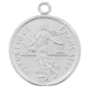 Breloque pièce de monnaie 16mm - 1 Franc - Argent 925 x1
