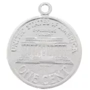 Breloque pièce de monnaie 16mm - 1 Cent - Argent 925 x1