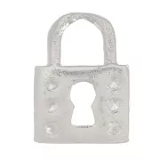Breloque cadenas avec oxydes de zirconium 10x7 mm - Argent 925 - Crystal x1