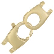 Fermoir mousqueton 2 rangs pour tissage 24x10 mm - Argent 925 Doré à l'or fin x1|raw }}