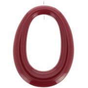 Pendentif ovale évidé en résine opaque 44x33 mm - Bordeaux x1