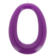 Pendentif ovale évidé en résine opaque 44x33 mm - Prune x1|raw }}