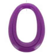 Pendentif ovale évidé en résine opaque 44x33 mm - Prune x1