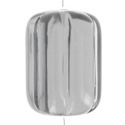 Perle tube striée en résine transparente 25x18 mm - Gris foncé x1|raw }}