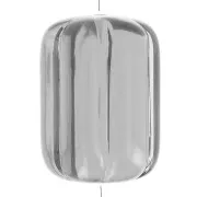 Perle tube striée en résine transparente 25x18 mm - Gris foncé x1