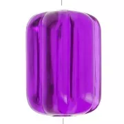 Perle tube striée en résine transparente 25x18 mm - Violet x1