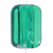 Perle tube striée en résine transparente 25x18 mm - Vert foncé x1|raw }}