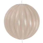 Perle ronde striée en résine opaque 16 mm - Beige nacré x1