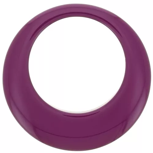 Pendentif rond évidé en résine opaque 50 mm - Aubergine x1