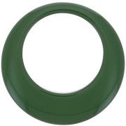 Pendentif rond évidé en résine opaque 50 mm - Vert foncé x1