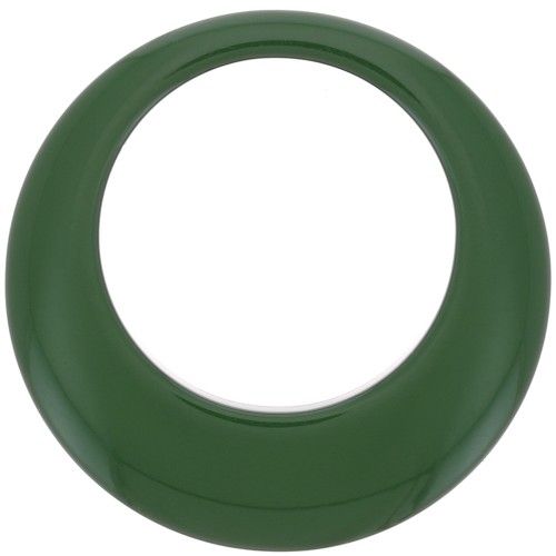 Pendentif rond évidé en résine opaque 50 mm - Vert foncé x1