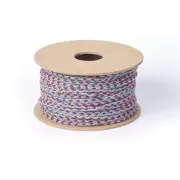 Cordon en coton tressé 2 mm - Turquoise - Orange - Violet - Gris Clair x1m