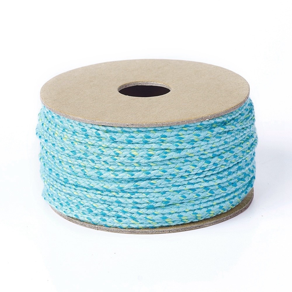 Corde Tressée En Coton Bleu Clair – Diamètre 6 Mm – Longueur 5 Mètres – Parfaite Pour Bricolage, Déco, Artisanat