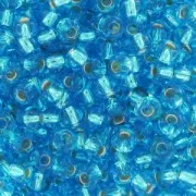 Perles rocailles Preciosa  11/0 2 mm - Aquamarine Silver Lined x20g