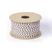 Cordon en coton tressé 2 mm - Marron - Beige - Blanc - Gris x1m