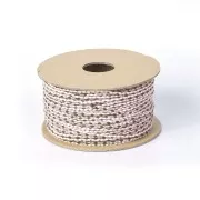 Cordon en coton tressé 2 mm - Prune - Rose clair - Gris foncé x1m