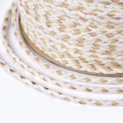Cordon en coton tressé 2 mm - Beige - Marron - Ocre x1m