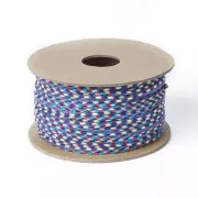 Cordon en coton tressé 2 mm - Prune - Bleu - Violet - Jaune clair x1m