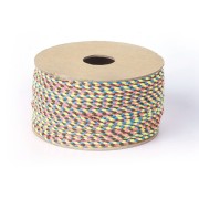 Cordon en coton tressé 2 mm - Jaune fluo - Rose fluo - Marron foncé - Bleu x1m|raw }}