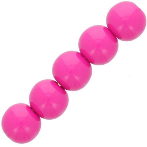 Perles en résine opaque 6 mm - Fuchsia x10