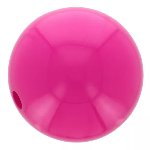 Perle en résine opaque 10 mm - Fuchsia x1