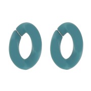 Maillon ovale torsadé en acrylique 30x21 mm - Opaque Paon Mat x1