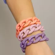 Maillon ovale torsadé en acrylique 30x21 mm - Opaque Bleu ciel Mat x1