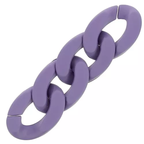 Maillon ovale torsadé en acrylique 30x21 mm - Opaque Violet Mat x1
