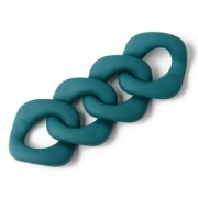 Maillon carré torsadé en acrylique 32x29 mm - Opaque Bleu canard Mat x1