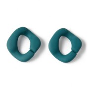 Maillon carré torsadé en acrylique 32x29 mm - Opaque Bleu canard Mat x1