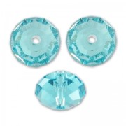Perle ronde aplatie PureCrystal 5040 8 mm - Light Turquoise x1