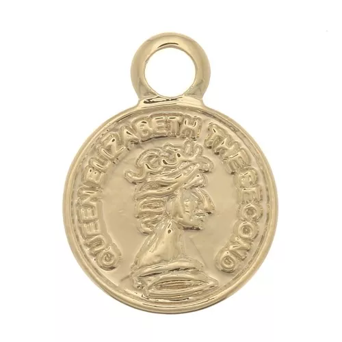 Mini breloque ronde - pièce de monnaie 8 mm - Doré à l'or fin x1