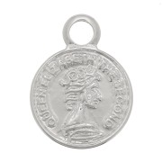 Mini breloque ronde - pièce de monnaie 8 mm - Placage Argent fin x1|raw }}