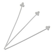 Clous tête 3 boules 32x0.6 mm - Placage Argent fin x4|raw }}