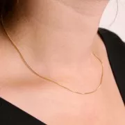 Tour de cou réglable maille Venitienne 0.8 mm - Gold filled (or laminé) x48cm