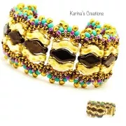 Perles en verre Bridge 3 trous 3x12 mm - Full Labrador x10g