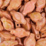 Perles en verre Navette 3 trous 6x12 mm - Cinnamon x10g|raw }}