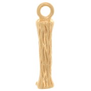 Pendentif lettre alphabet effet bambou 16x3 mm - I - Doré à l'or fin x1|raw }}