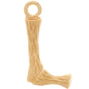 Pendentif lettre alphabet effet bambou 15x8 mm - L - Doré à l'or fin x1|raw }}
