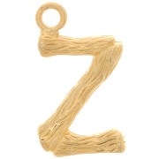 Pendentif lettre alphabet effet bambou 16x9 mm - Z - Doré à l'or fin x1|raw }}