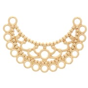 Pendentif chandelier demi lune multi anneaux 22x35 mm - Doré à l'or fin x1